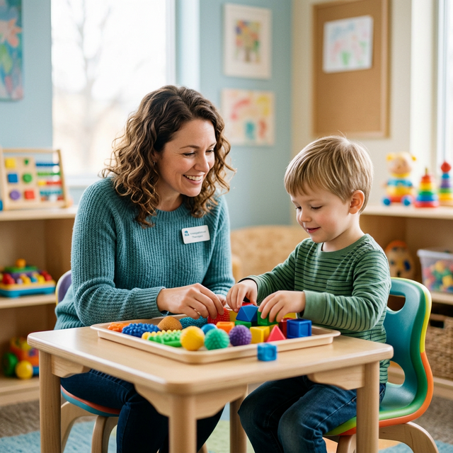 Therapist with child